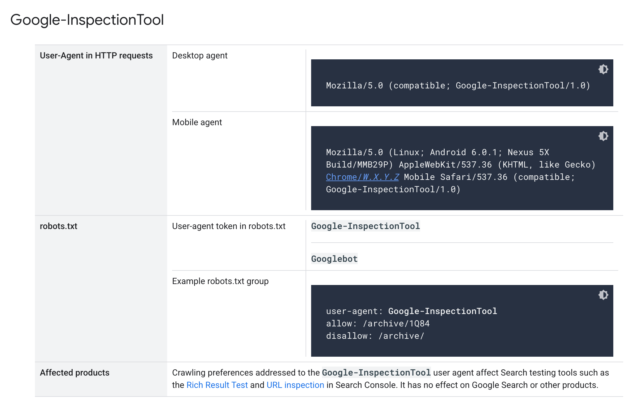 Nouvel outil d’inspection d’URL de Googlebot