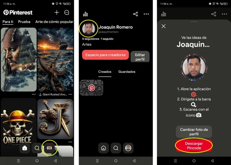 Comment créer un code PIN de profil sur Pinterest depuis votre mobile