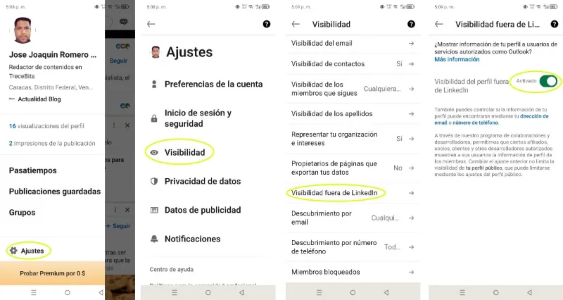 comment désactiver la recherche de profil en dehors de LinkedIn