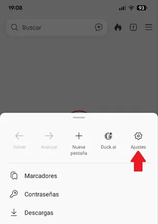 Paramètres de DuckDuckGo