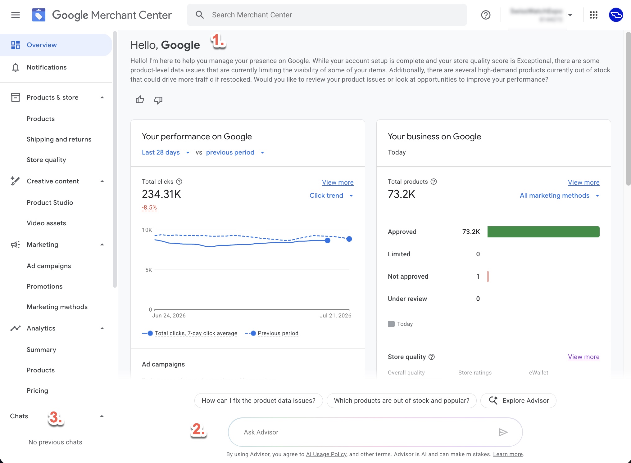 Fonctionnalités de l'IA de Google Merchant Center