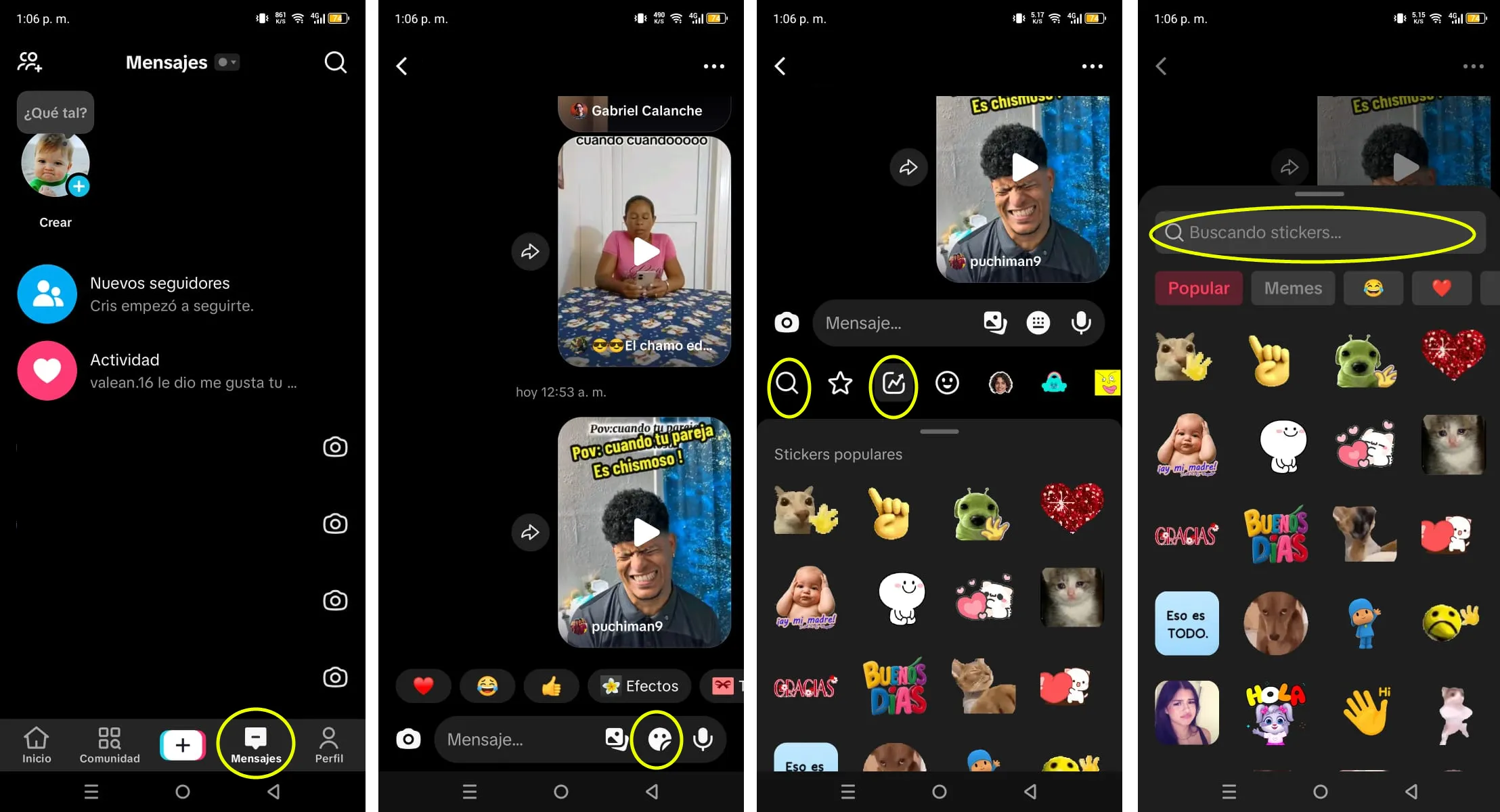 Comment ajouter des autocollants et des GIF dans une discussion TikTok