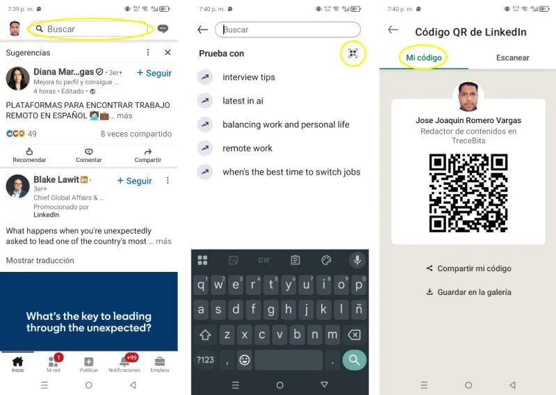 Étapes pour créer un code QR de contact sur LinkedIn