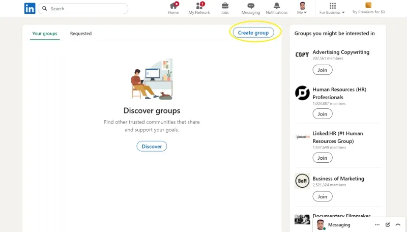 Étapes pour créer un groupe LinkedIn