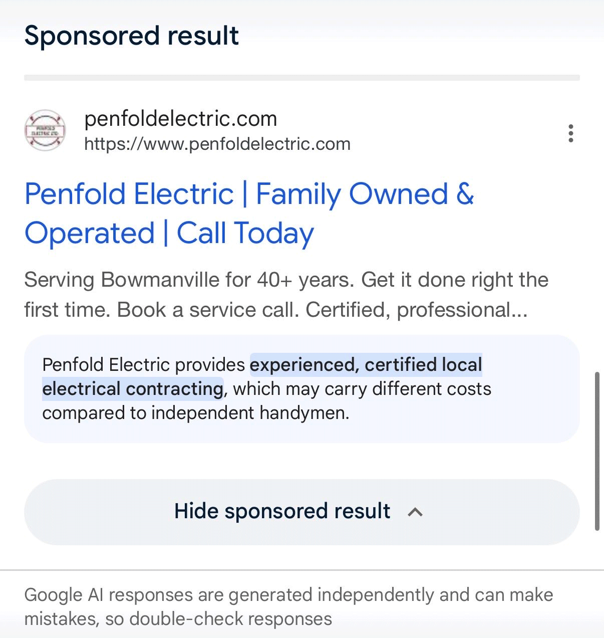 Récapitulatif généré par Google Ad Ai2