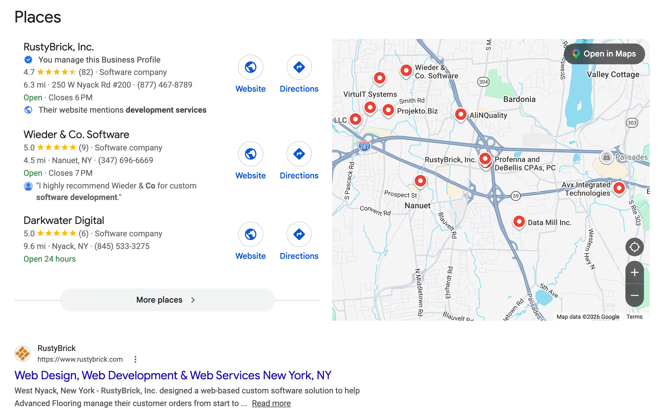 Boutons Google Places normaux