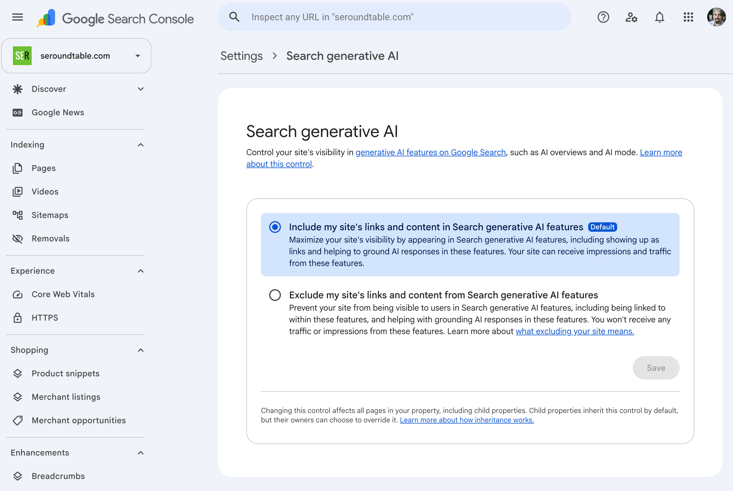 Contrôle Ai Génératif de Recherche Google Search Console