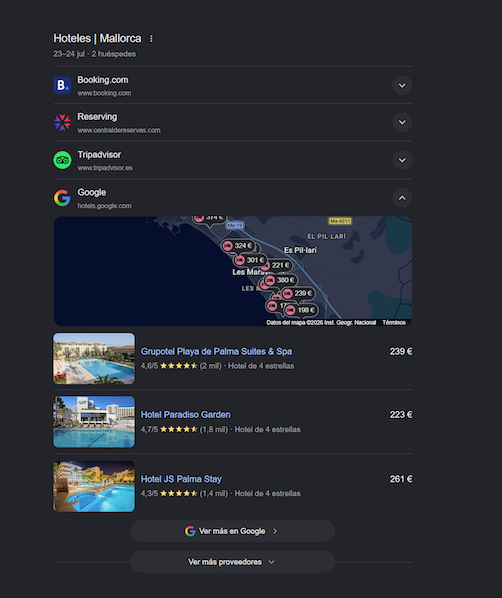 Recherche d'hôtels Google Eu3