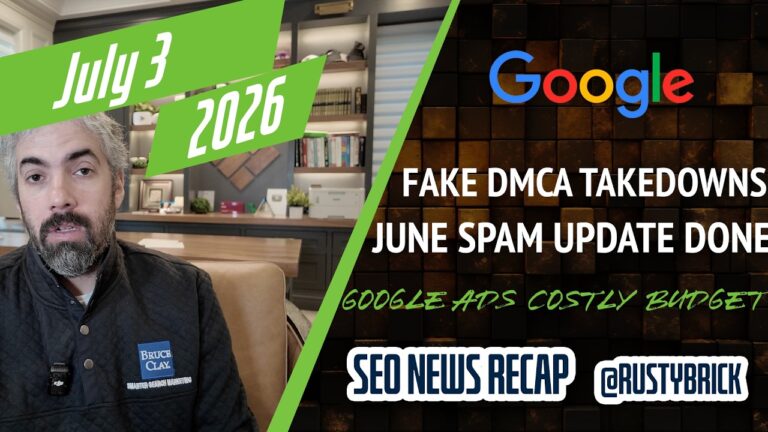 Récapitulatif vidéo Buzz : la mise à jour du spam de Google en juin est terminée, les suppressions de fraude DMCA brisent Google, les modifications coûteuses du budget publicitaire de Google et plus encore
                

