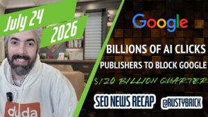 Récapitulatif vidéo de Search News Buzz : Google envoie des milliards de clics à partir de la recherche AI, l'éditeur bloque Google, 120 milliards de dollars par trimestre, l'amende de 1 milliard de dollars de l'UE et plus encore
                

