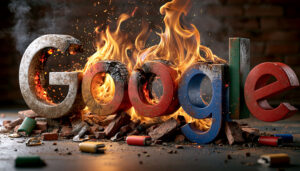 Google Logo Explosive Fire