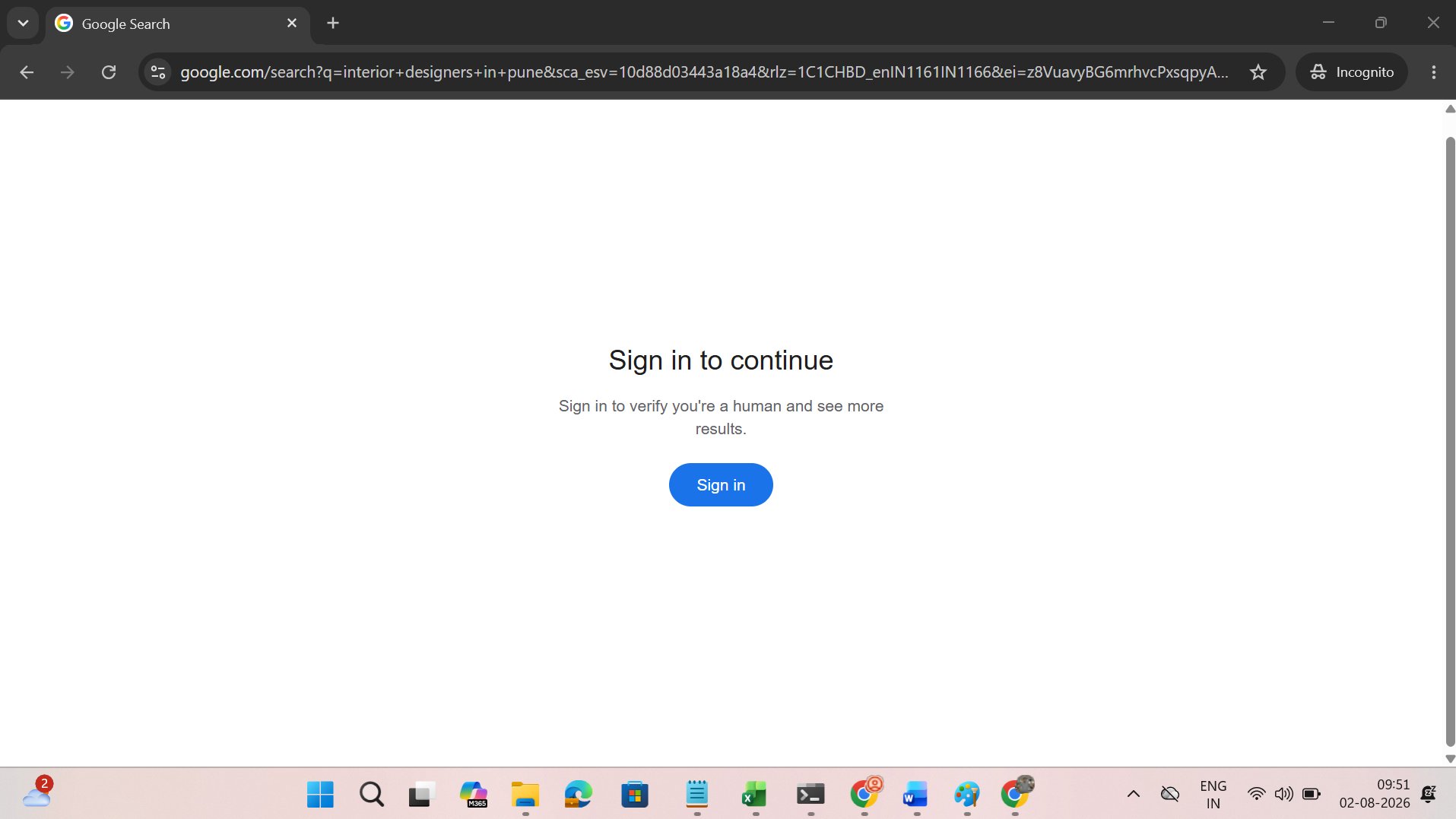 Recherche Google Connexion Vérifier