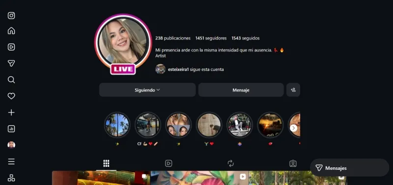 Regardez un Instagram Live en recherchant le profil sur le Web