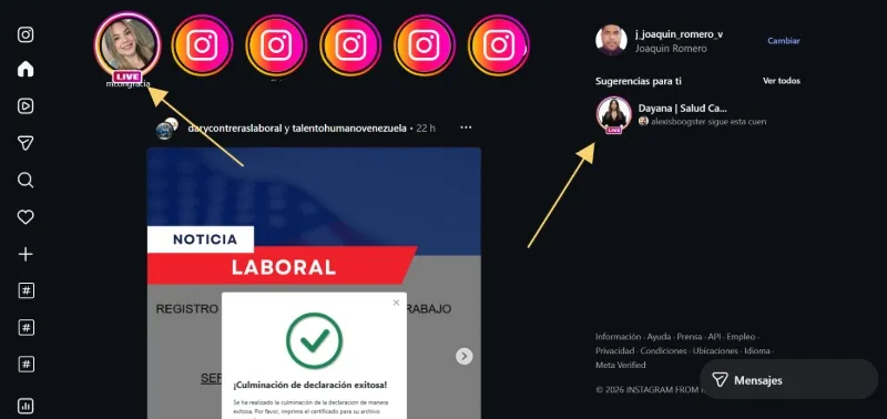 regarder Instagram en direct depuis le Web