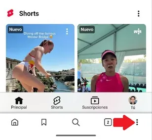 Menu YouTube