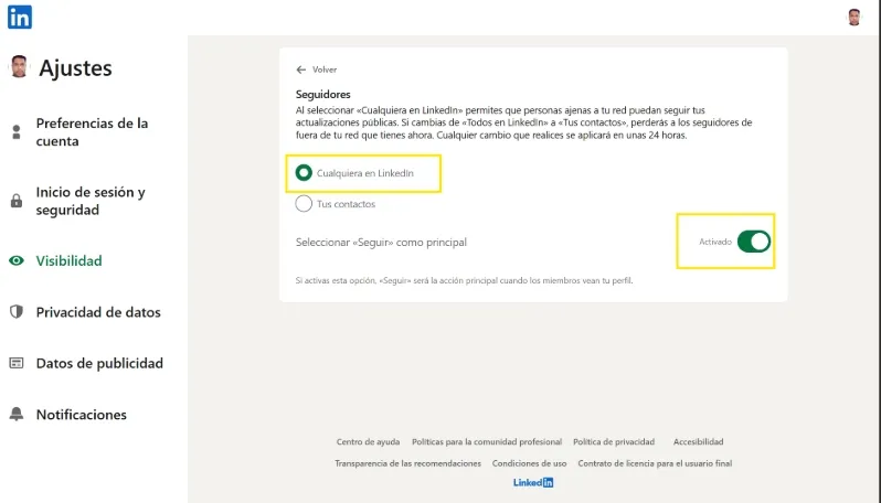 Comment activer le bouton de suivi LinkedIn