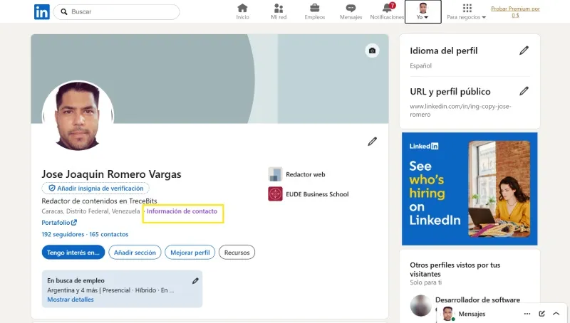 Comment afficher les informations de contact LinkedIn