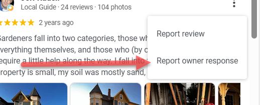 Réponse du propriétaire du rapport Google