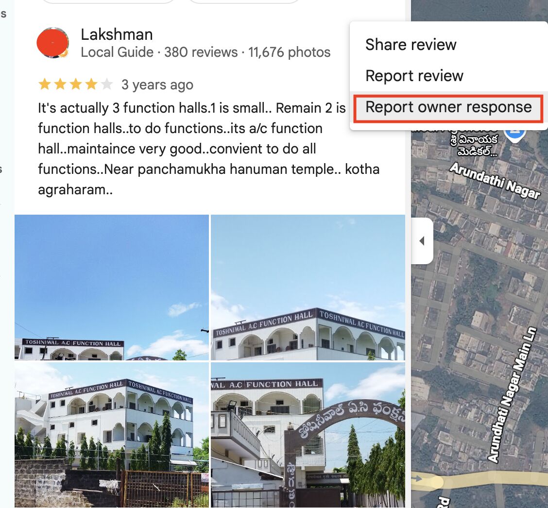 Réponse du propriétaire du rapport Google 2