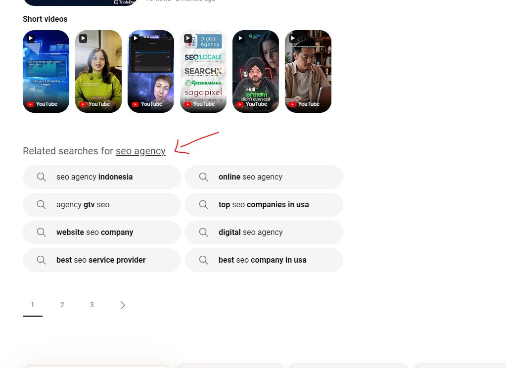 Lien de recherches associées Google