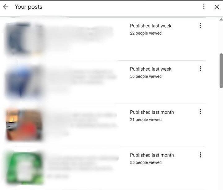 Vues des publications Google