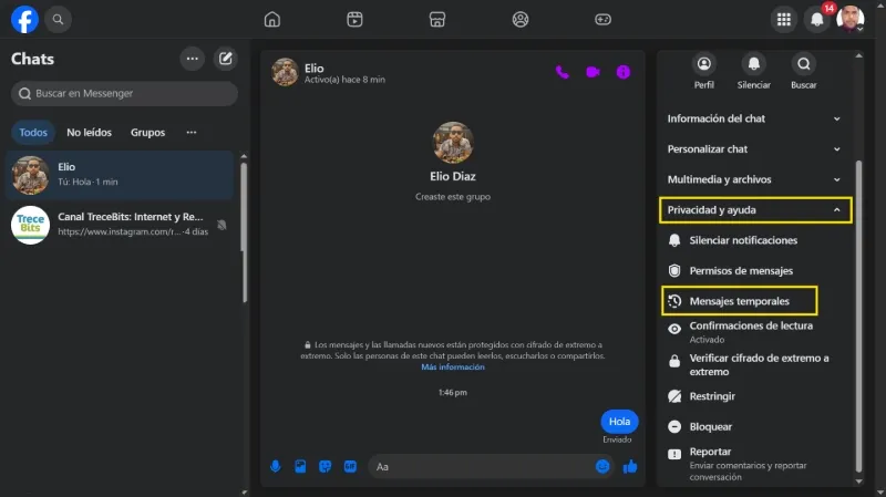 Activer les messages Web Messenger temporaires