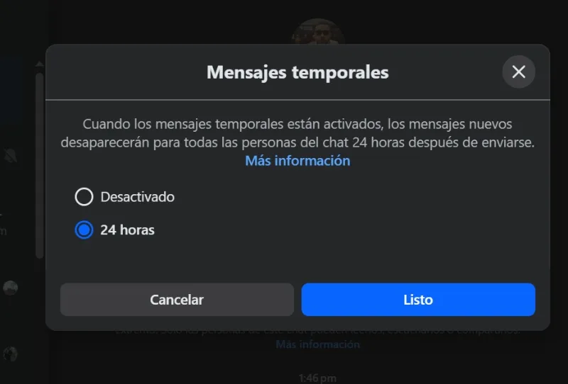 Activer les messages Web Messenger temporaires