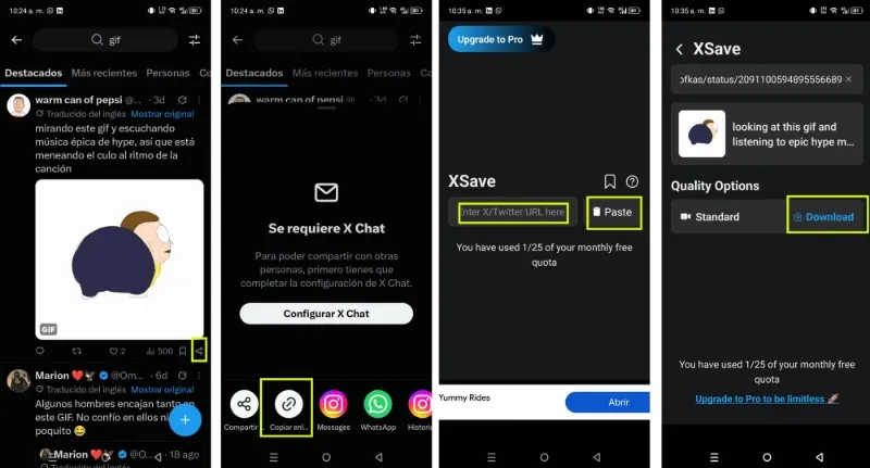 Comment utiliser XSave pour télécharger des GIF depuis X sur Android