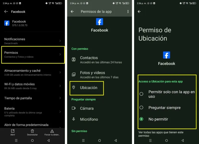 Configurer les autorisations de localisation sur Facebook