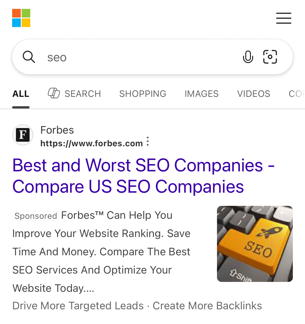 Image normale de l'annonce Bing