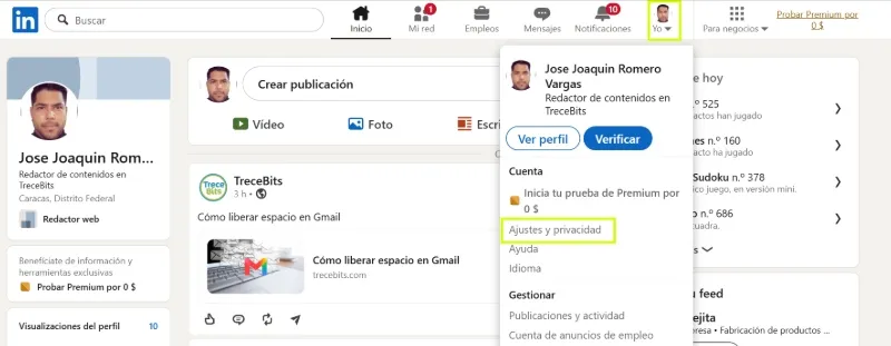 Paramètres de confidentialité de LinkedIn