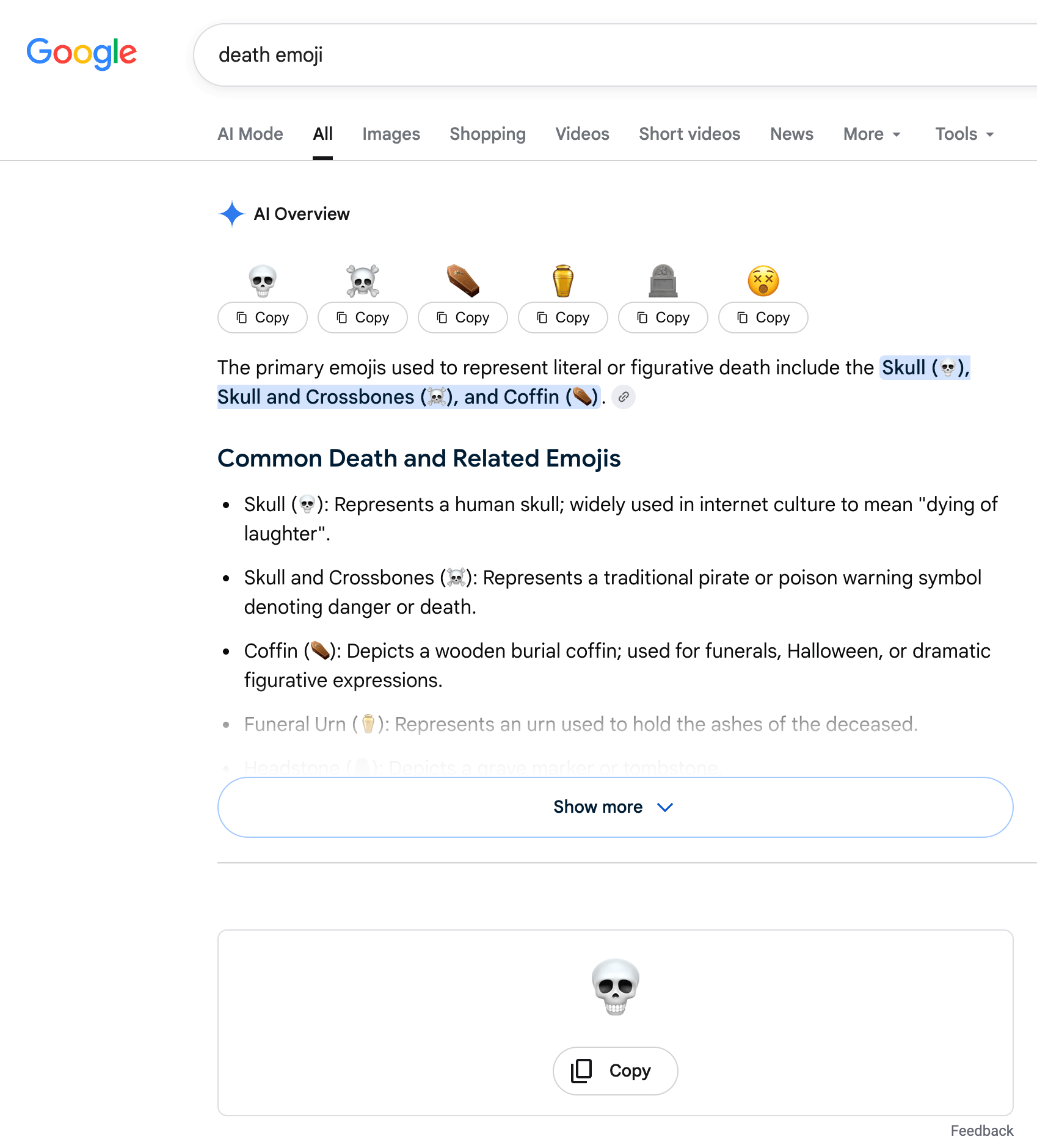 Google Emoji Double Mort