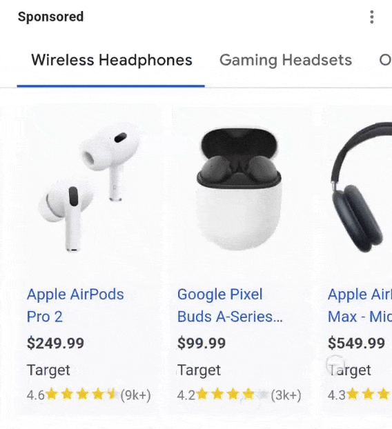 Titres de catégorie déroulants Google Ads