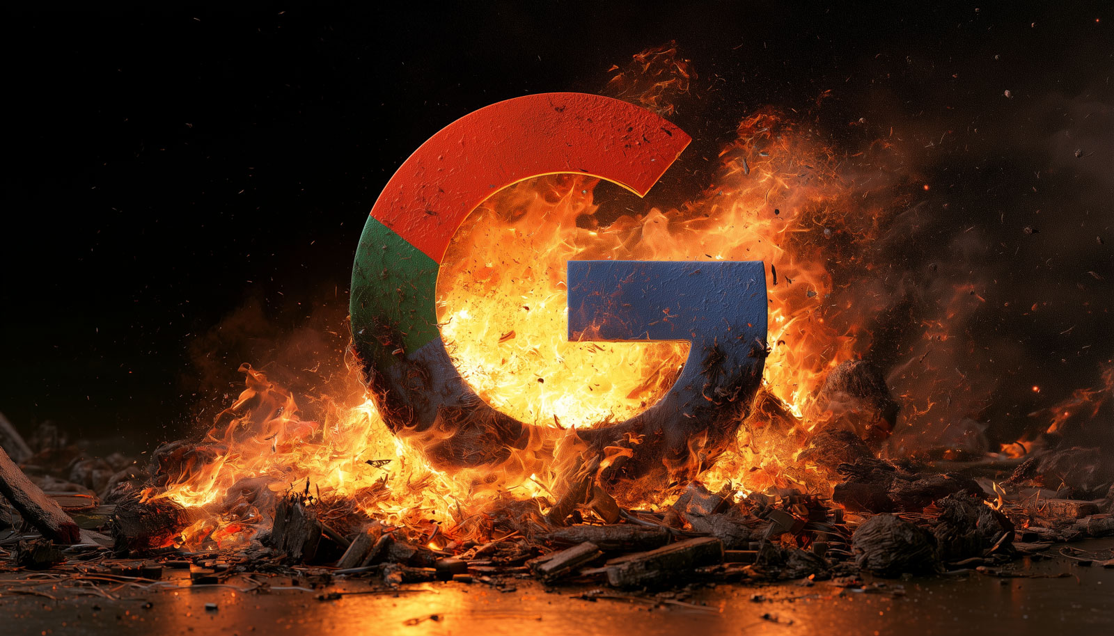 Google Logo Fire