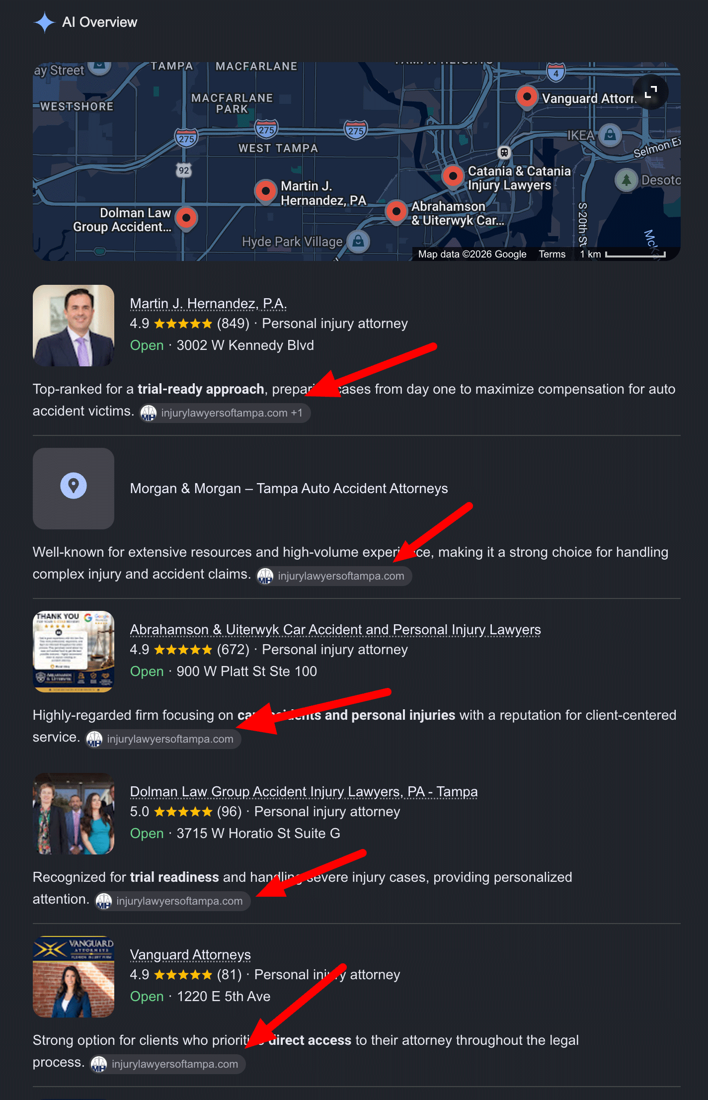 Google Ai présente les résultats locaux avec des citations Listicle