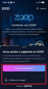 Ouvrir un compte dans ZOOP