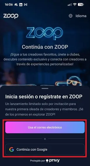 Ouvrir un compte dans ZOOP