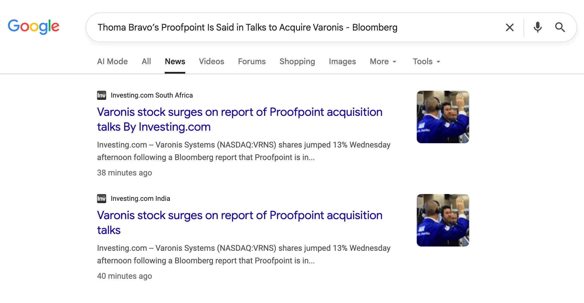 Google Actualités Bloomberg manquant