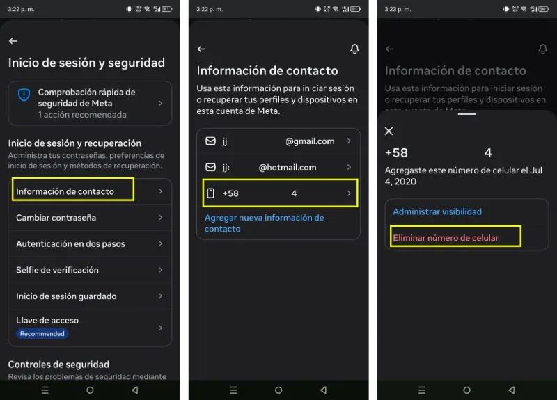 supprimer le numéro de téléphone portable de l'application Facebook