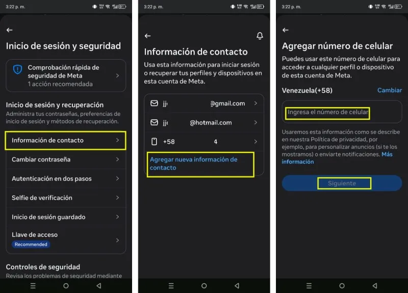 Ajouter un numéro sur Facebook