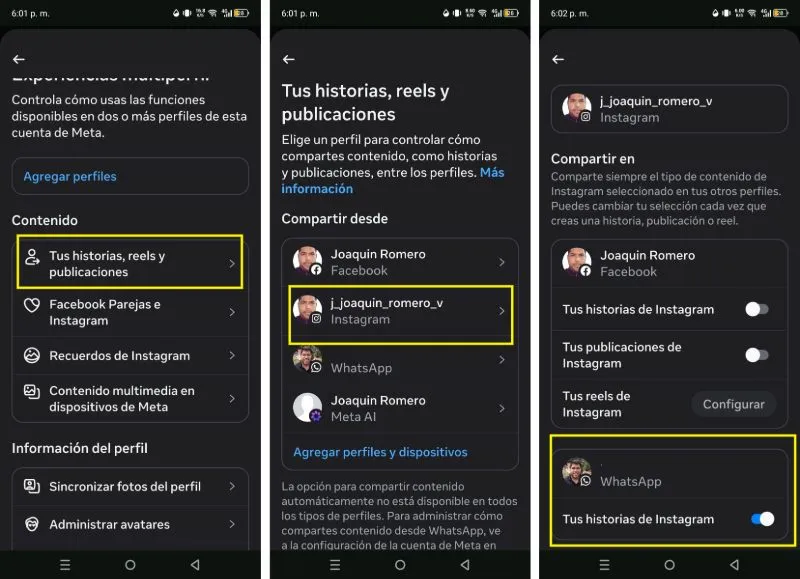 comment lier des histoires Instagram WhatsApp