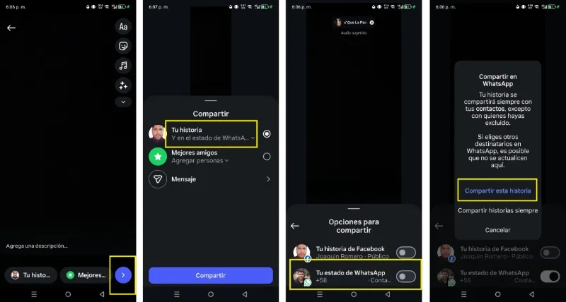 Comment partager automatiquement des histoires Instagram dans les États WhatsApp