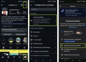 Paramètres WhatsApp d'Instagram