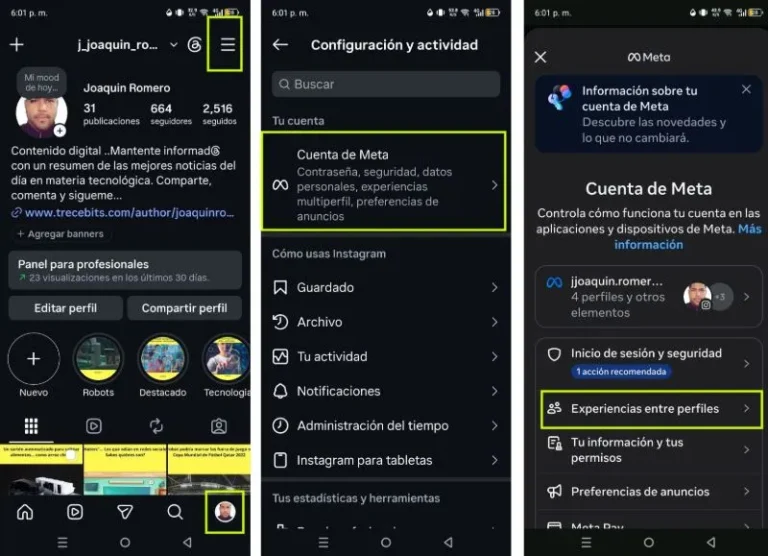 Paramètres WhatsApp d'Instagram