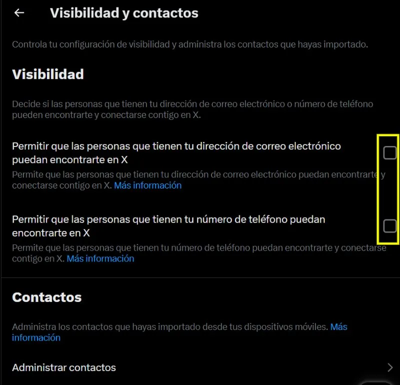 Comment empêcher les autres de me trouver sur X (Twitter) en utilisant mon email et mon numéro de téléphone