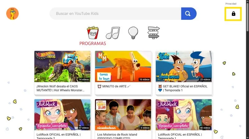 Paramètres de YouTube Kids