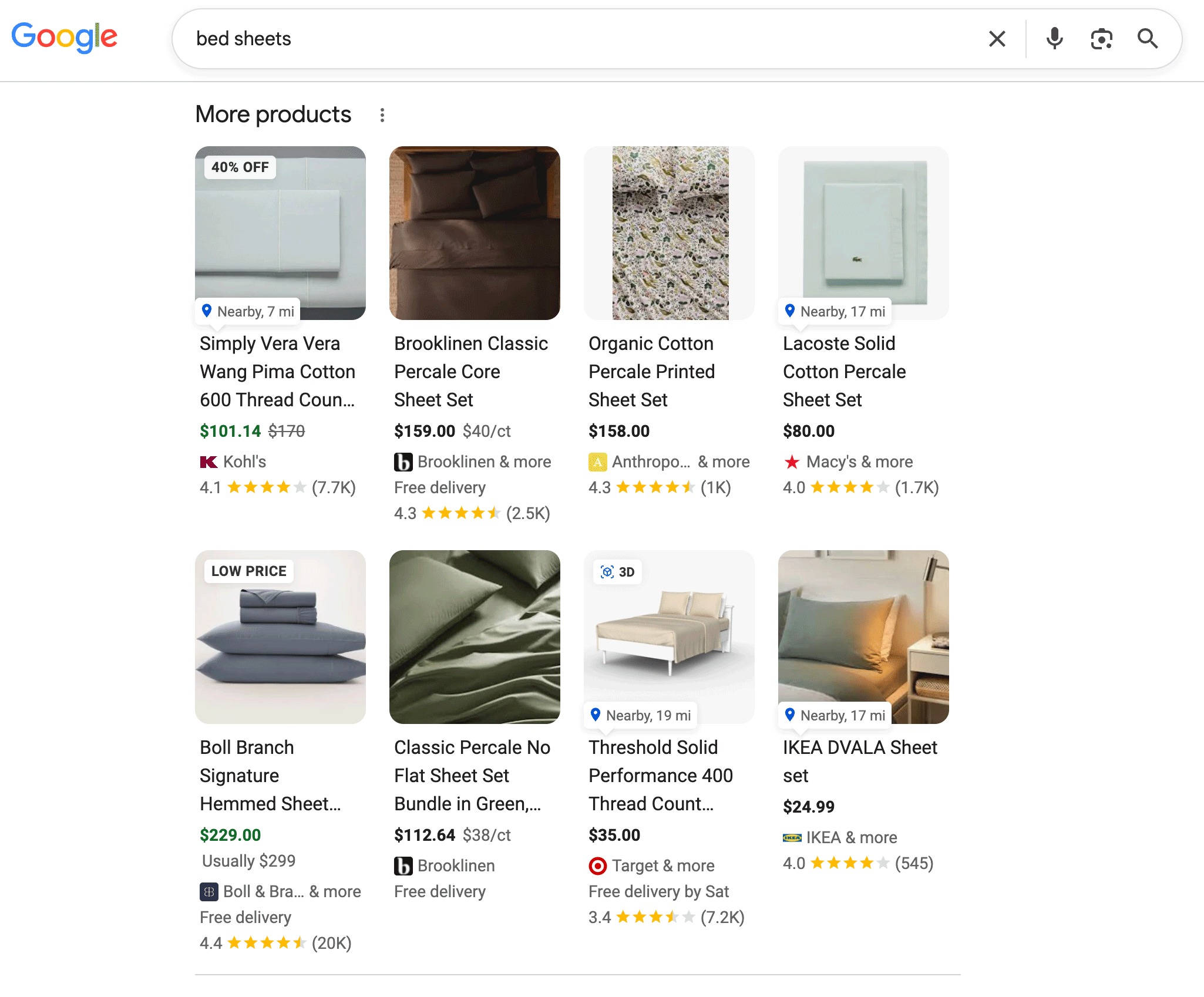 Produits de recherche Google Plus de lien Normal
