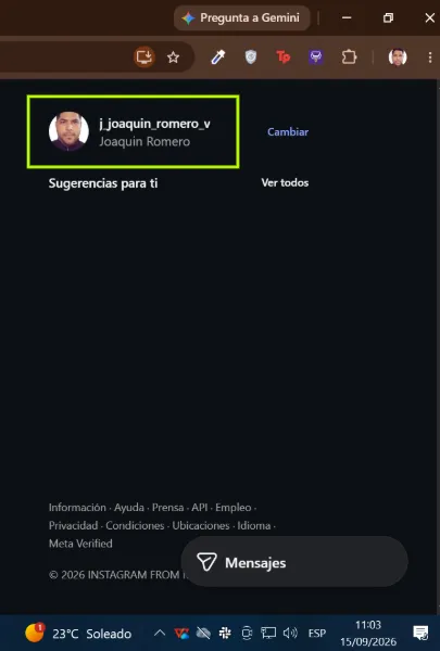 Accédez au profil Web Instagram