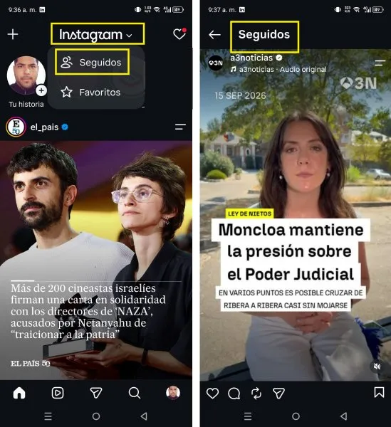 comment regarder le contenu uniquement des personnes que vous suivez sur Instagram