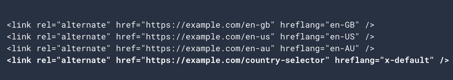 Nouvel exemple de majuscules Google Hreflang